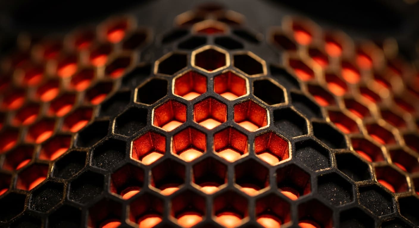 LED honeycomb detail close-up